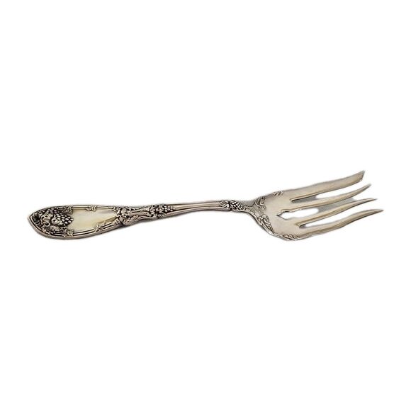 ANTIQUE 1881 ROGERS A1 GRAPE PATTERN SERVING MEAT FORK Silverplated Excellent - Picture 1 of 8